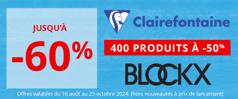 Jusqu'à -60% sur une sélection de produits Clairefontaine